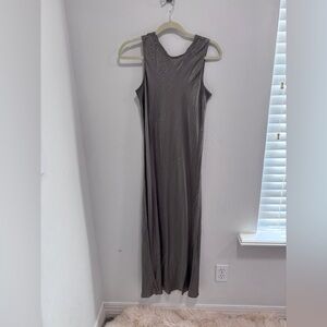 ATM Anthony Thomas Melillo Sleeveless Gray Silk Maxi Dress